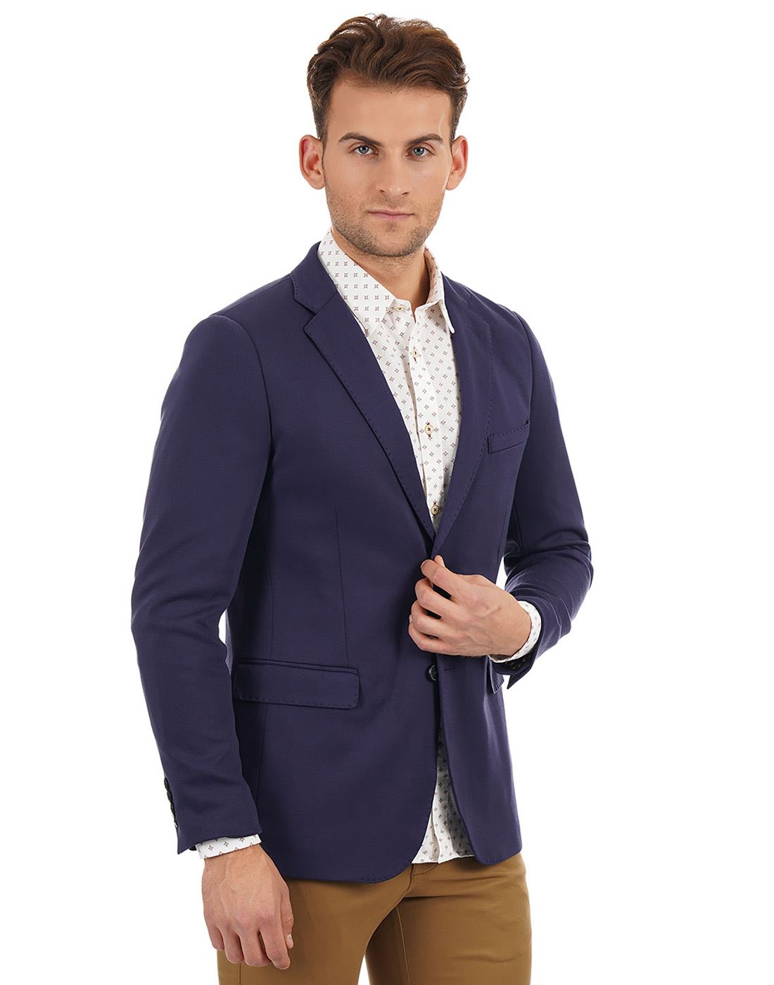 Indian Terrain Men Casual Wear Solid Blazer